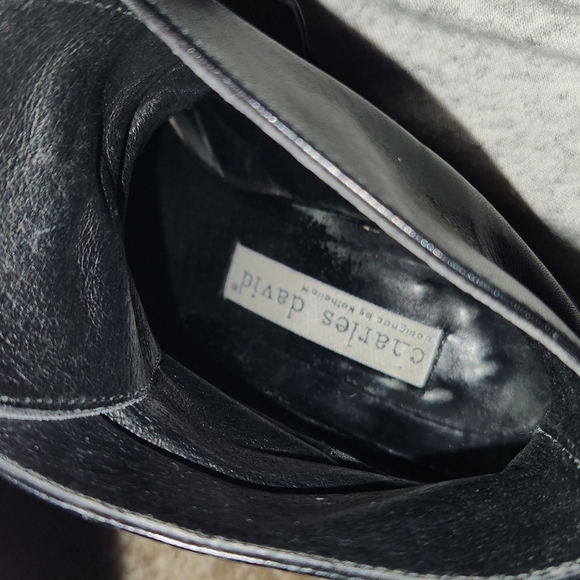 Charles David black leather heeled lace up booties size 7.5 - Picture 11 of 11